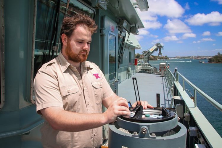 Port Authority cadet Sean on the MV Sycamore