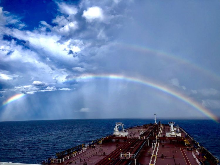 Double Rainbow at Sea