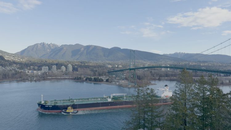Tarbet Spirit Sailing Over Lions Gate Bridge